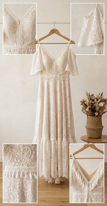 Zjawiskowa suknia ślubna BOHO / Rustykalna
