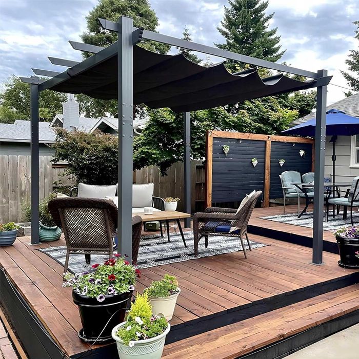 PURPLE LEAF Metalowy pawilon ogrodowy, pergola, 300 x 365 cm