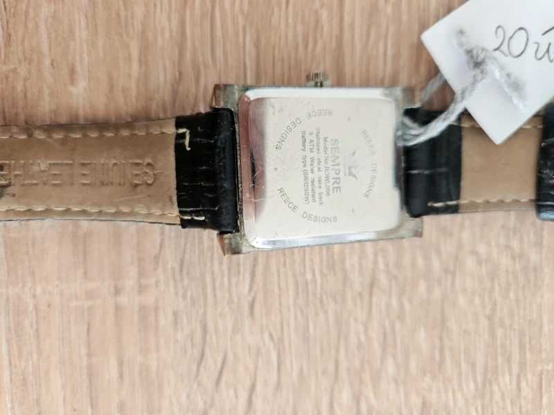 Elegancki zegarek damski Sempre Reece Designs – czarny skórzany pasek
