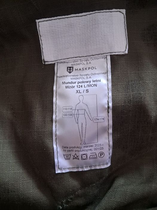 Mundur polowy letni XL/S nowy 124 L MON