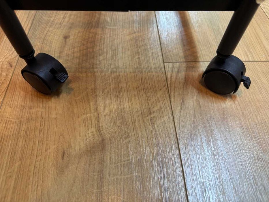 Wózek kuchenny metalowy czarny 3 półki