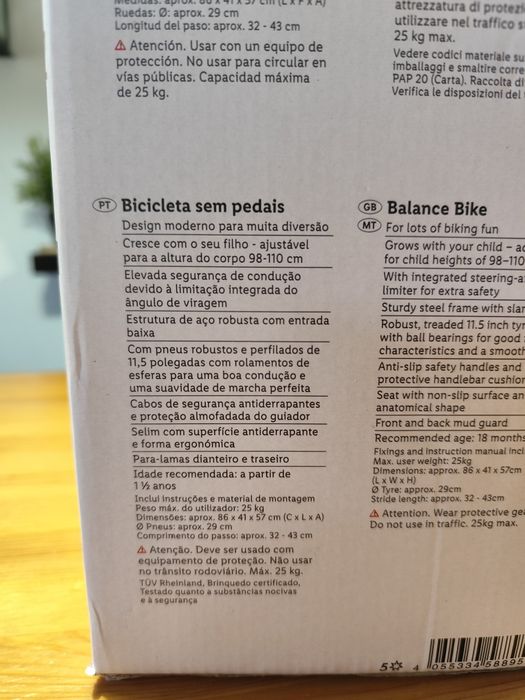 Bicicleta sem pedais novo