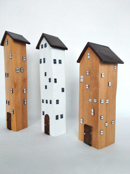 Drewniane domki w rustykalnym stylu.