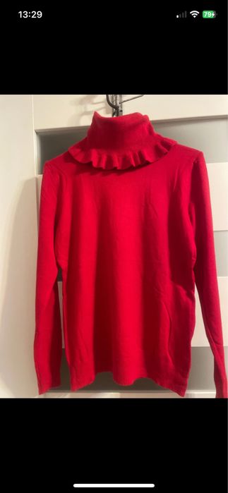 Golf z falbanką nowy kolor czerwony roz.L/XL