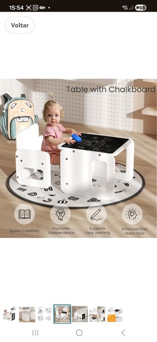 Mesa e cadeira infantil