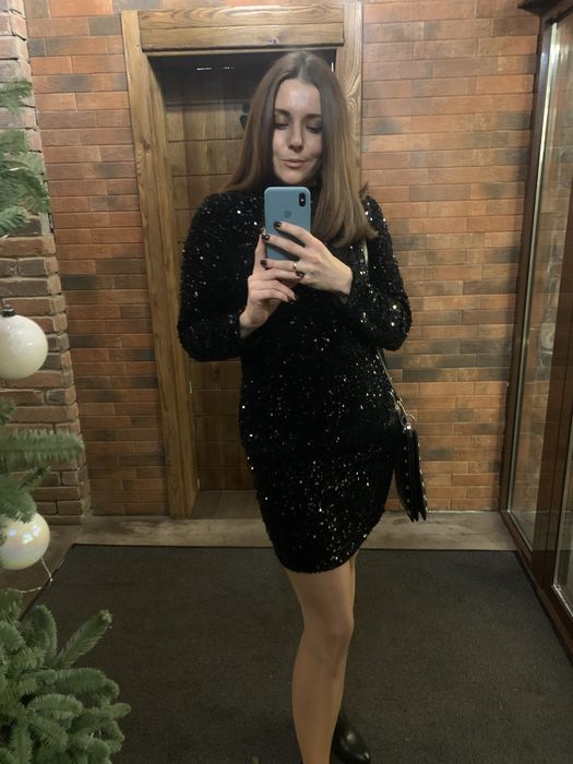 Сукня велюрова з блискітками