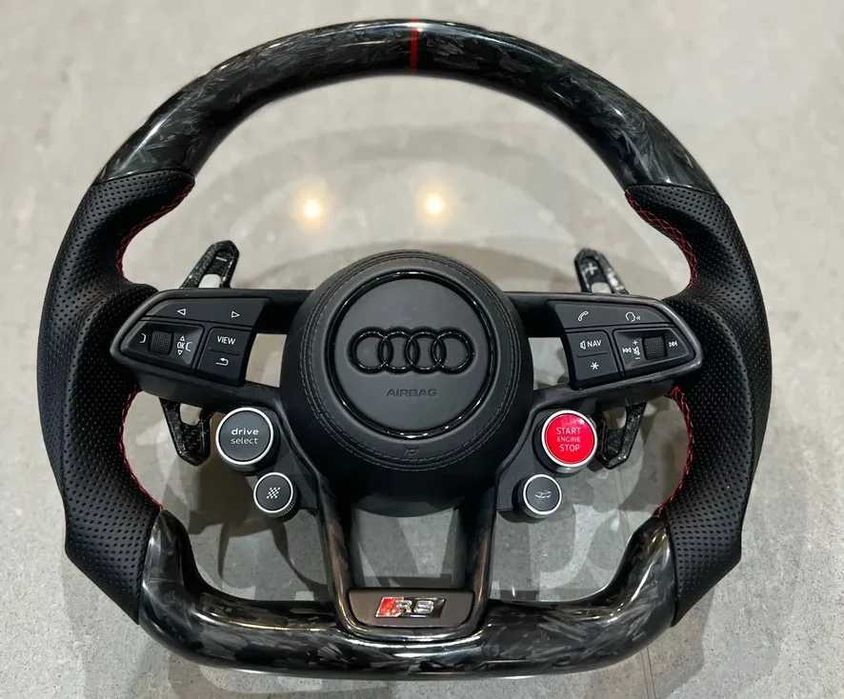 Руль карбоновый Audi Q8 4MN SQ8 RSQ8 / Q7 4M SQ7 / S5 RS5 / S6 RS6 / S7 RS7 / S8 / R8 / A6 A7 C8 / A8 D5 / e-tron GE кермо