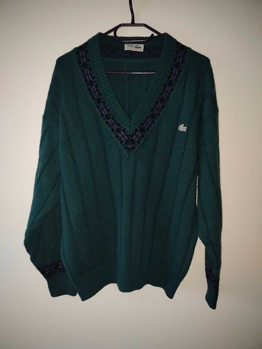 Sweter Lacoste wełna moher akryl L