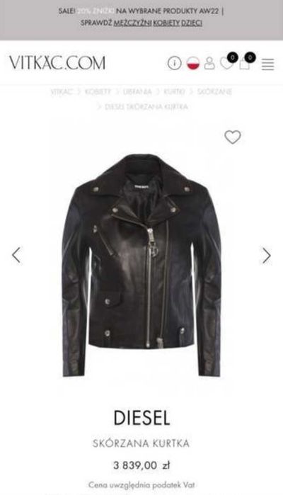 Diesel skórzana kurtka damska ramoneska