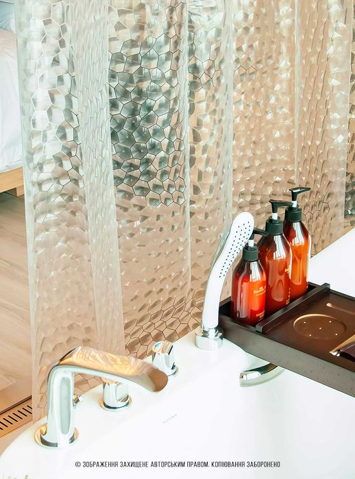 Шторка для душу практична штора для ванни прозора 5D ефект 180x200 см