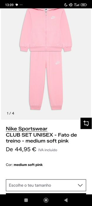 Conjunto Nike criança. 12 meses