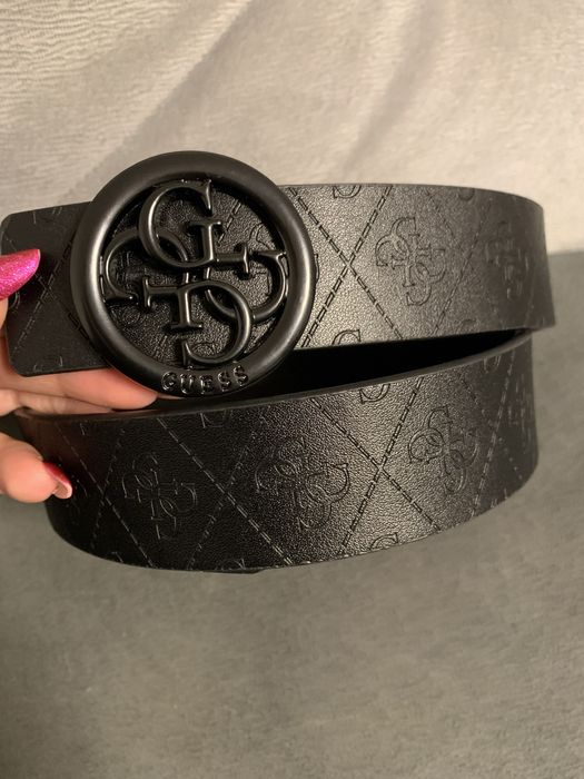 Pasek czarny monogram