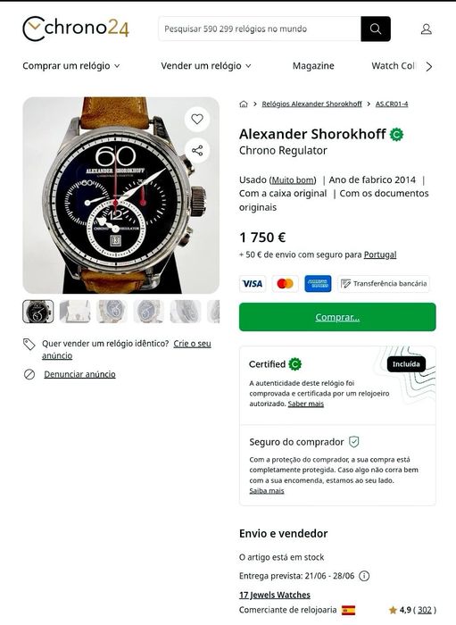Cronógrafo Automático Alexander Shorokhof
