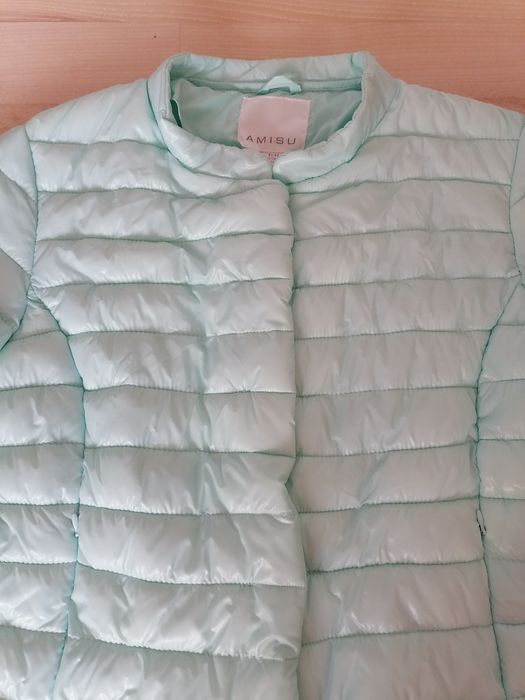 Amisu kurtka pikowana jesienna mięta L XL