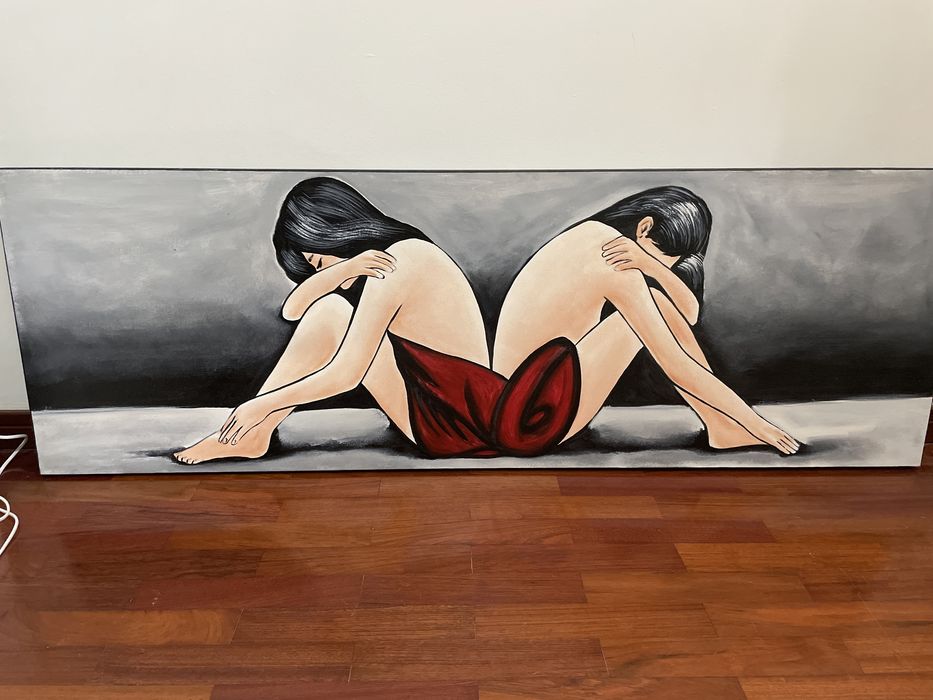 Tela decorativa cinza