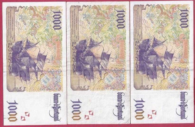 NOTAS DA REPUBLICA 3 NOTAS DE 1000 ESCUDOS CH13  2000