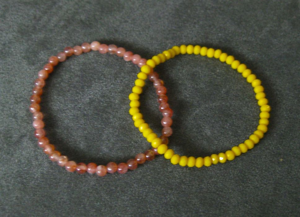 Pulseiras de Contas de Vidro Facetadas NOVAS - cores diversas