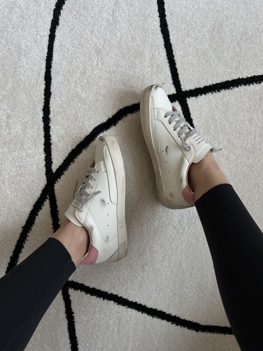 Жіночі крсоівки Golden Goose SuperStar with Gray Suede Star and Pink голден гус шкіряні