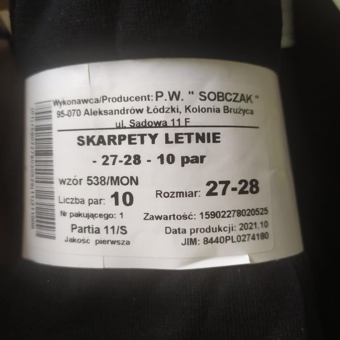 Skarpety letnie 27-28 (15 par)