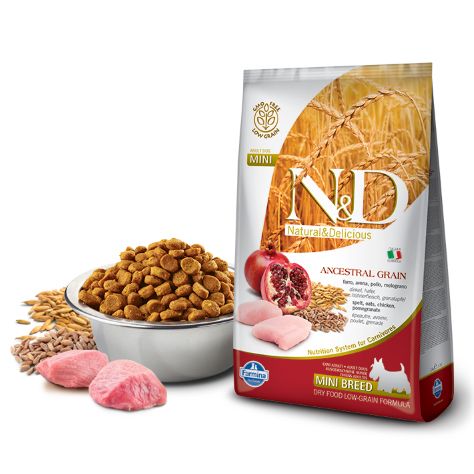 Farmina N&D (Low Grain) Cão Adult Mini - Frango / Borrego