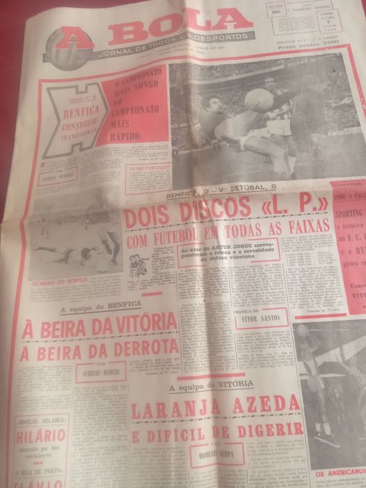 A Bola fevereiro 1972. Benfica V , Setúbal..