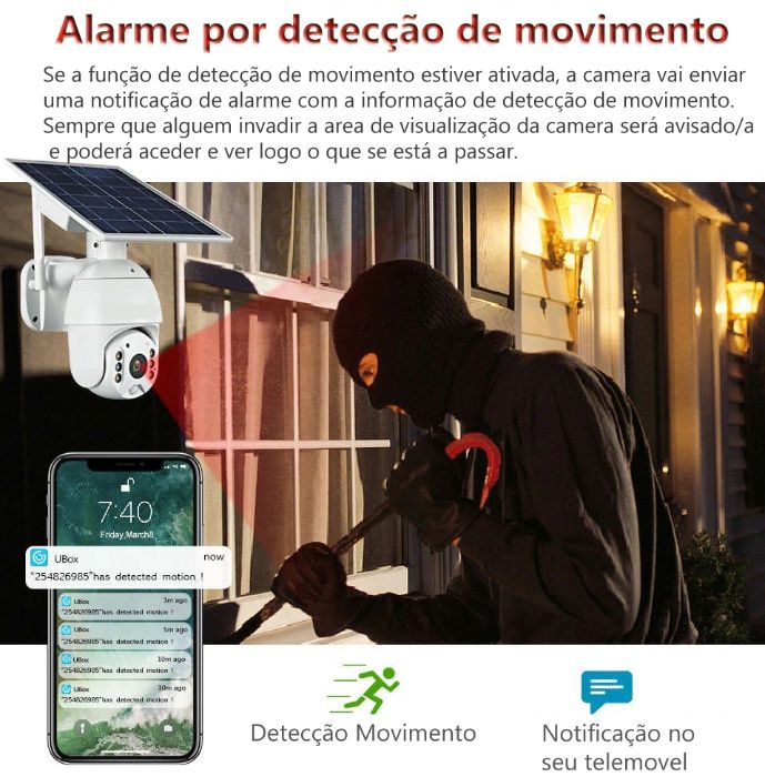 camera solar 4G LTE rotativa Ptz HD 1080 camara 100% sem fios autonoma