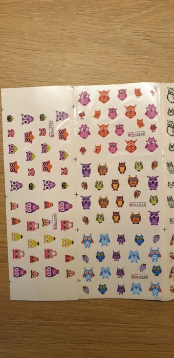 Naklejki na paznokcie Sowy