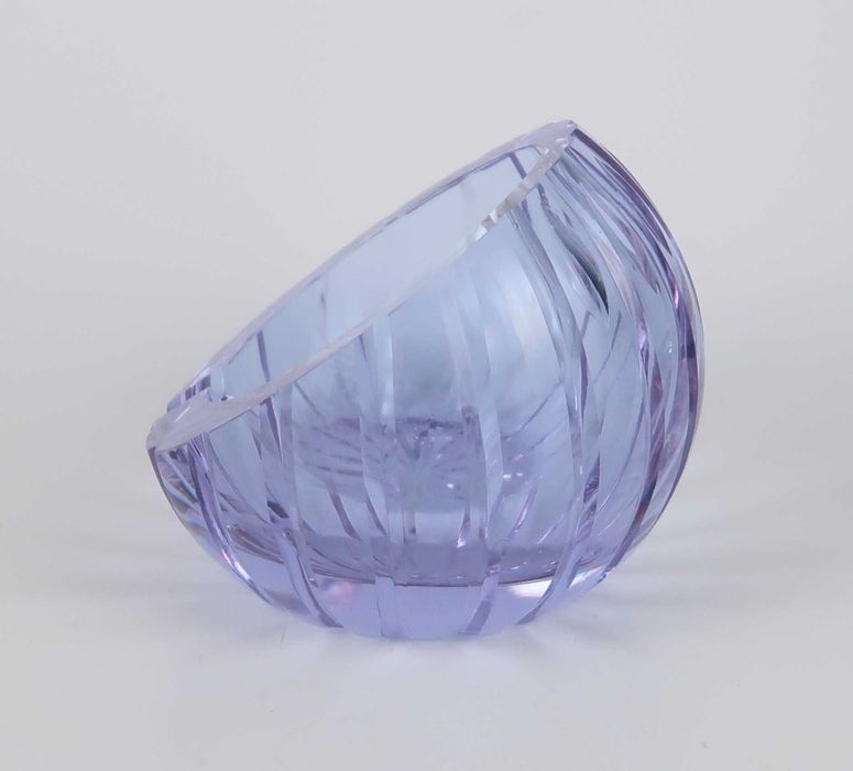 Castiçal Art Deco - Vidro/Cristal Lilás