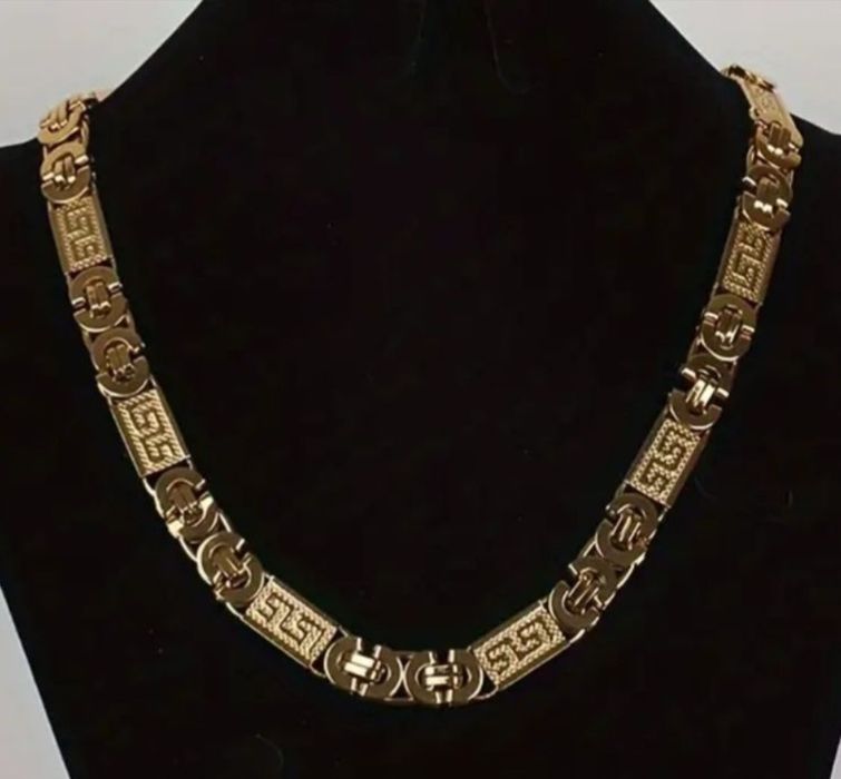 Łańcuch splot Grecki - stal szlachetna kolor złoty.