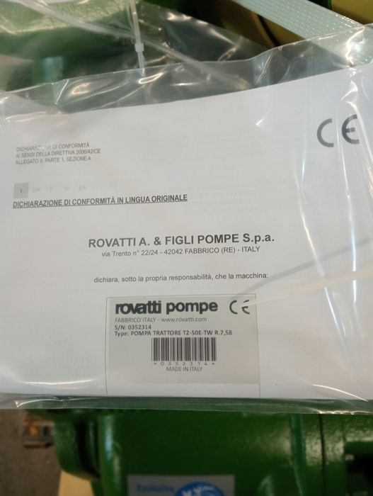 Pompa Rovatti na wałek przekaźnika mocy