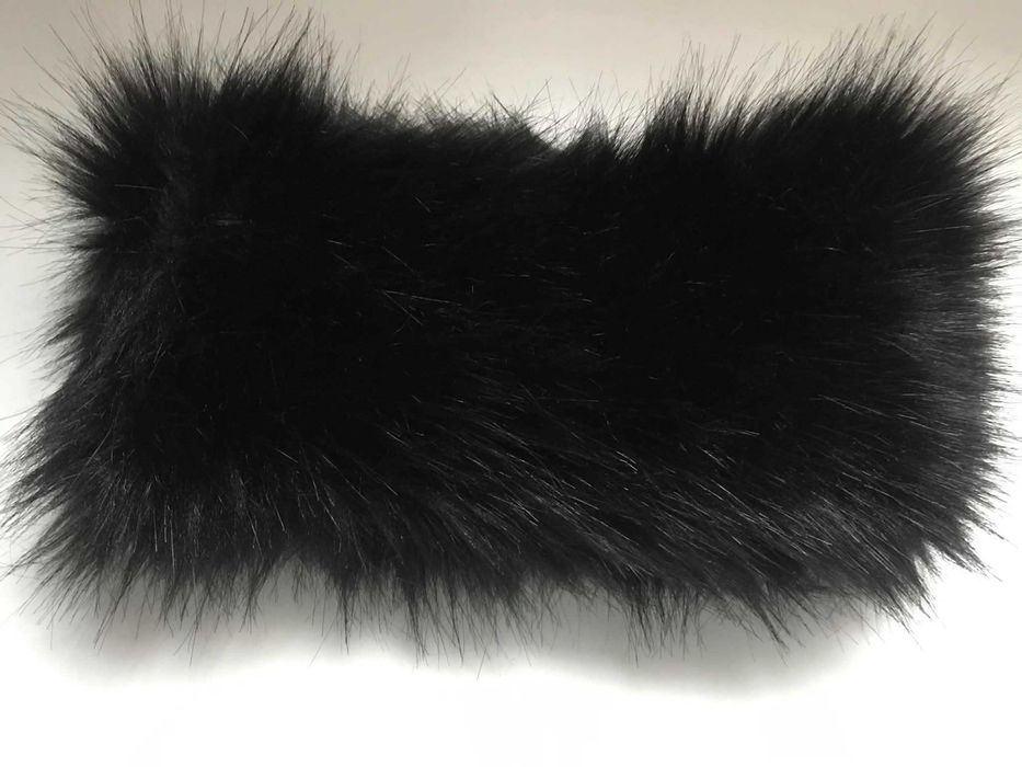 Повязка шарф шапка как новая пушистая меховая черная