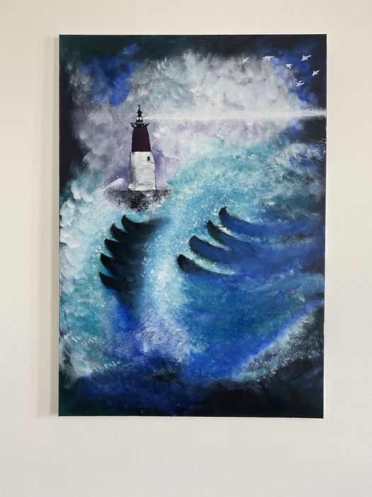 Obraz akrylowy Latarnia i Wzburzone Morze