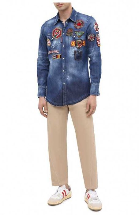 DSQUARED2 efektowna męska koszula effect denim shirt -50%