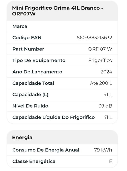 Mini frigorífico novo em caixa e com garantia