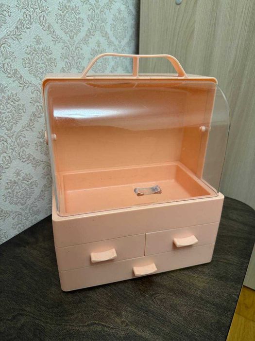 Настільний органайзер для косметики - Cosmetic storage Рожевий