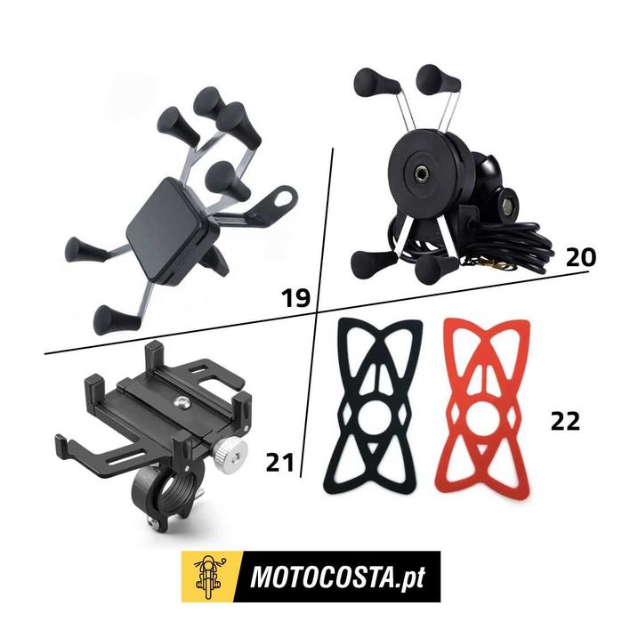 Suportes Telemóvel Moto - Carregamento Sem Fios e USB - MOTOCOSTA