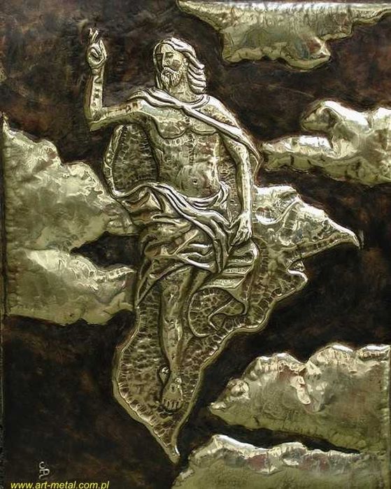 Metaloplastyka, płaskorzeźba, sakralne, płaskorzeźby, repusowanie