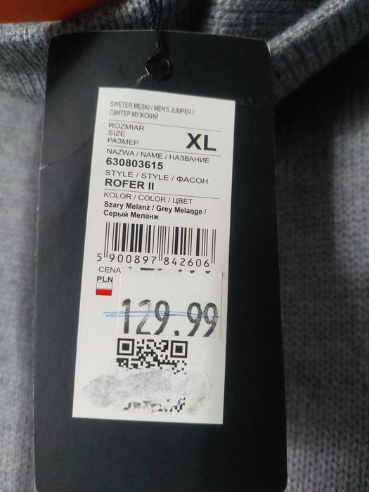 Sprzedam męski sweter, raczej cienki.