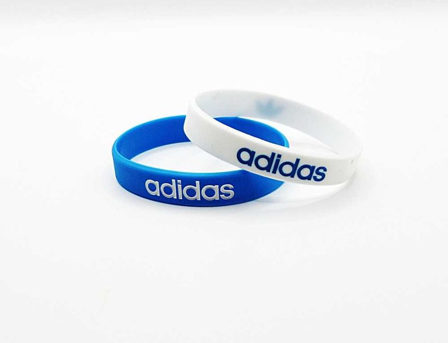 Bransoletki silikonowe 2 sztuki zestaw komplet biała niebieska ADIDAS