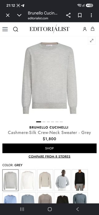 Brunello Cucinelli(Autentic)-мужской джемпер!