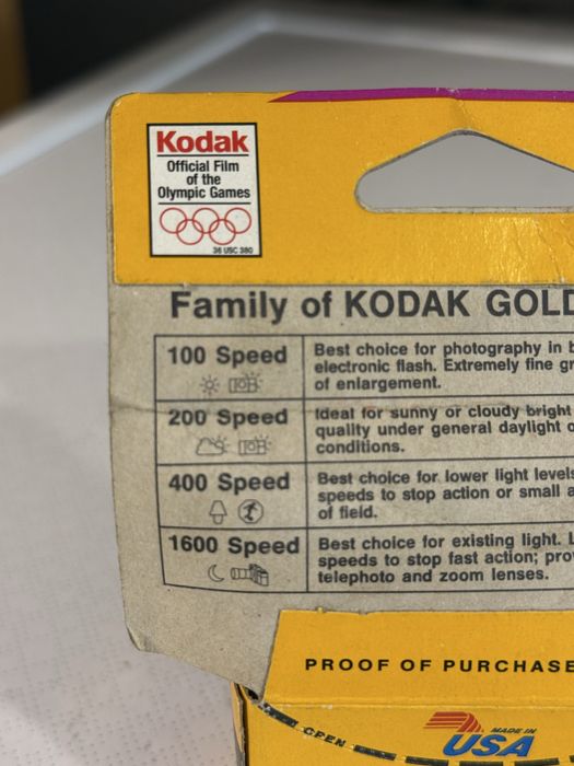 Klisze do aparatu Kodak USA stare lata 90 te, Nieużywane