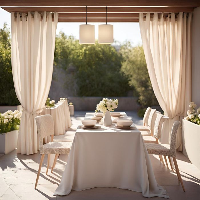 Obrus tkanina tarasowa Luza 140x180cm wanilia 110 x 150 [cm]