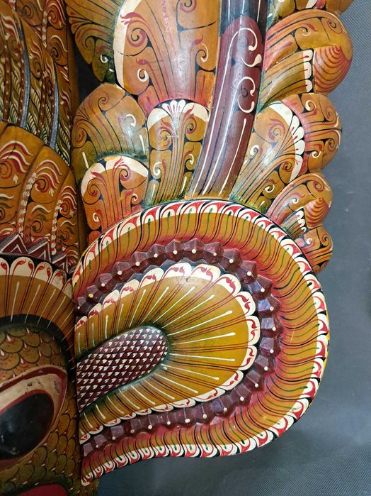 Duża maska drewniana, Raksha wys. 67 cm