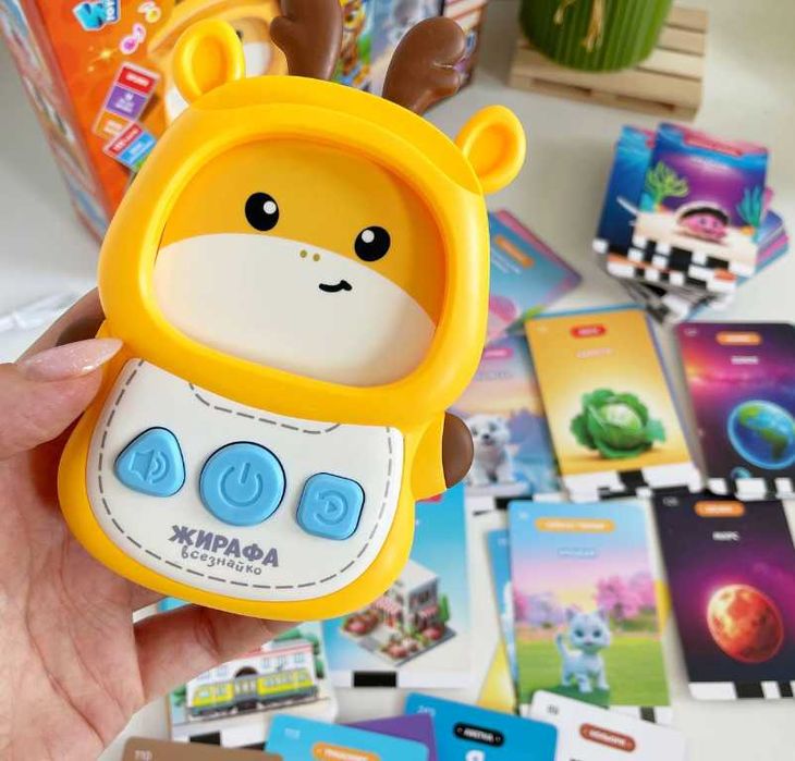 Кардридер Жираф Розвиваючий планшет інтерактивний с карточками україн