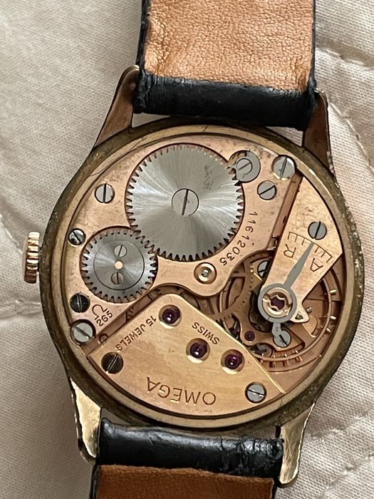 Relogio Omega vintage com pulseira em crocodilo legitimo, anos 50