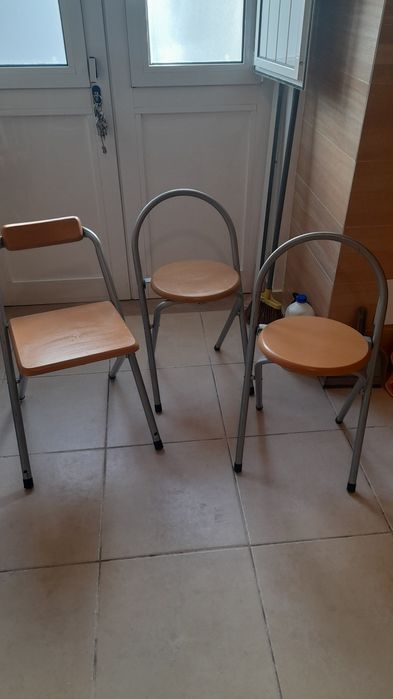 3 cadeiras dobráveis cozinha