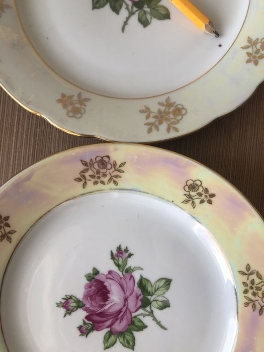 Часть сервиза столовый/чайный ‘Роза,ГДР:перламутр.фарф.Можно поштучно!