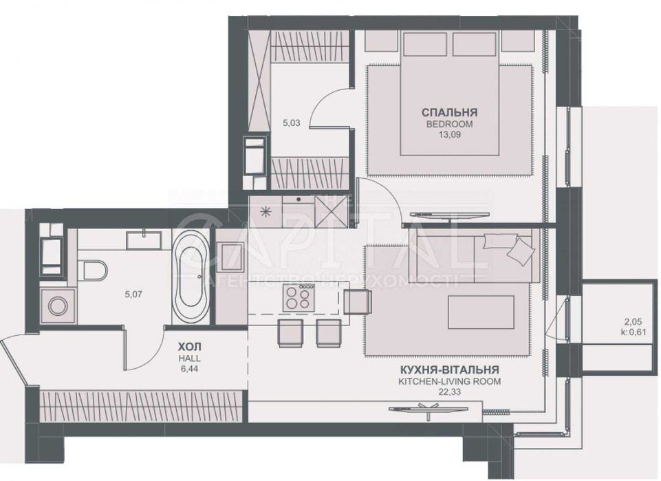 Продаж / Квартира / 53 м2 / 2, 5 поверх ЖК TRIIINITY / Печерськ