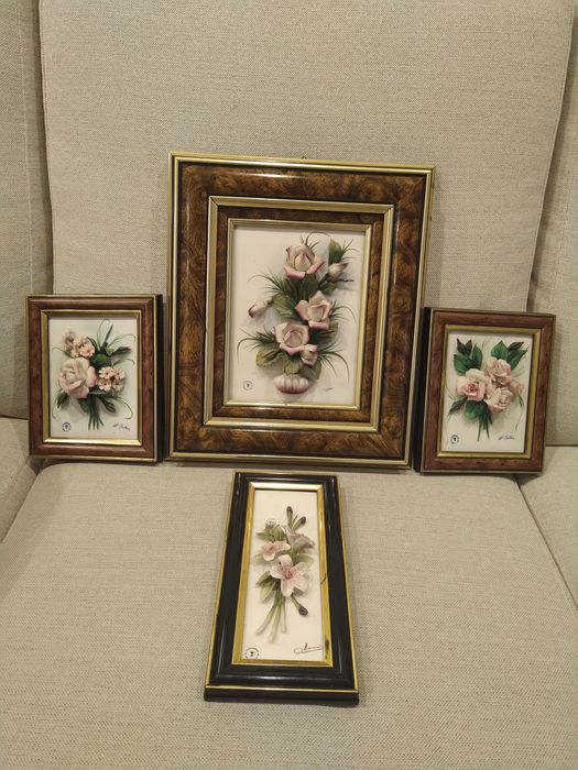 Conjunto de 4 quadros Capodimonte made in Italy
