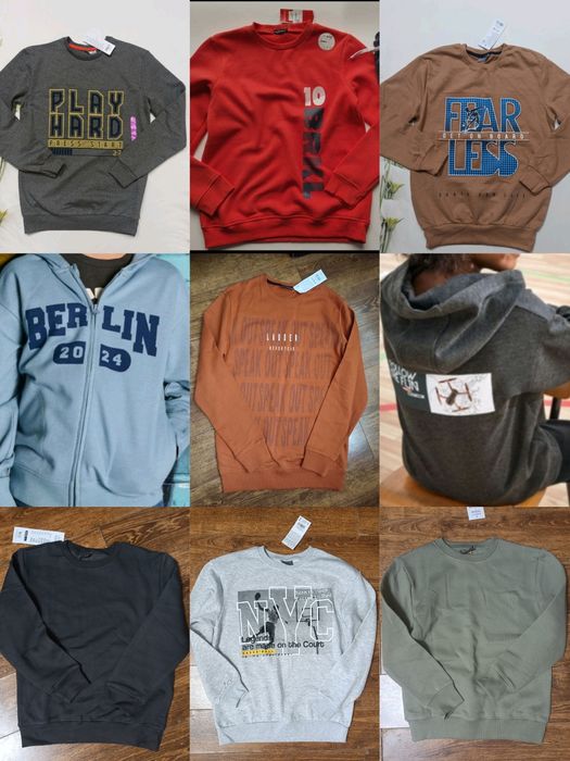 Свитшоты, регланы, спортивные штаны, костюмы, куртки, пижамы, боксеры.